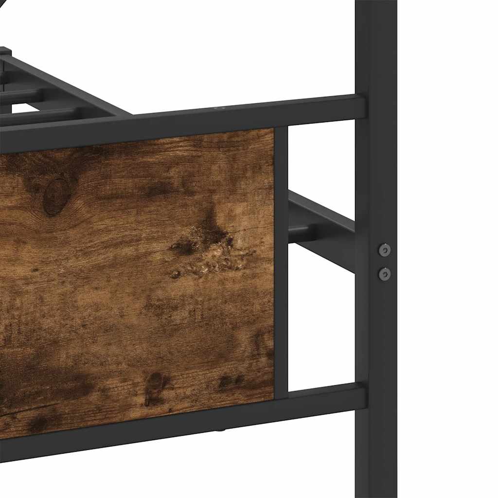 Cadre de lit en métal sans matelas chêne fumé 200x200 cm - XIOS