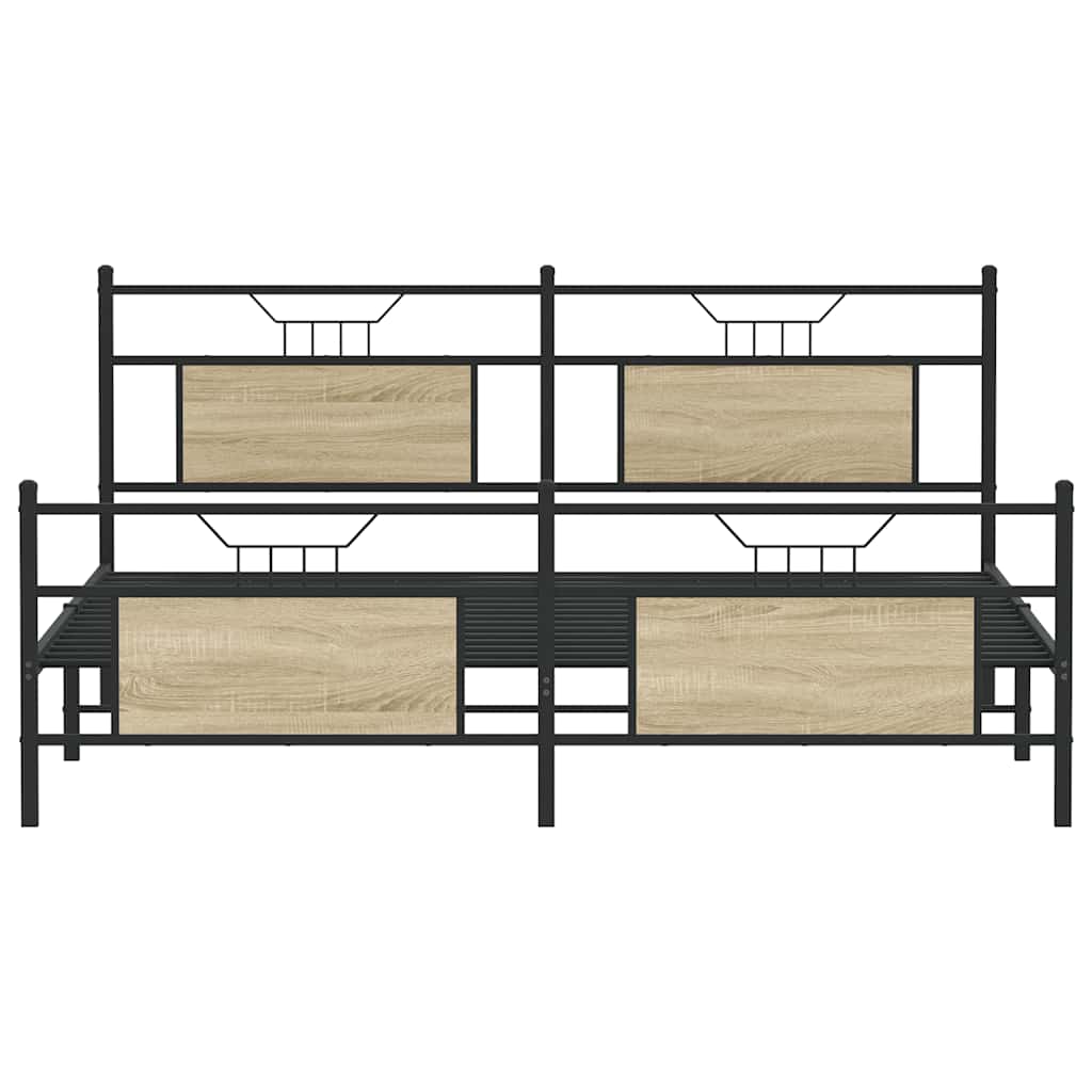 Cadre de lit en métal sans matelas chêne sonoma 160x200 cm - XIOS