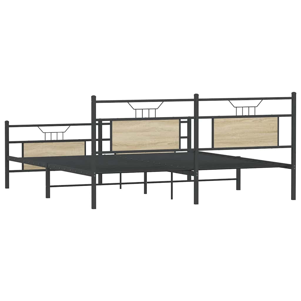 Cadre de lit en métal sans matelas chêne sonoma 160x200 cm - XIOS