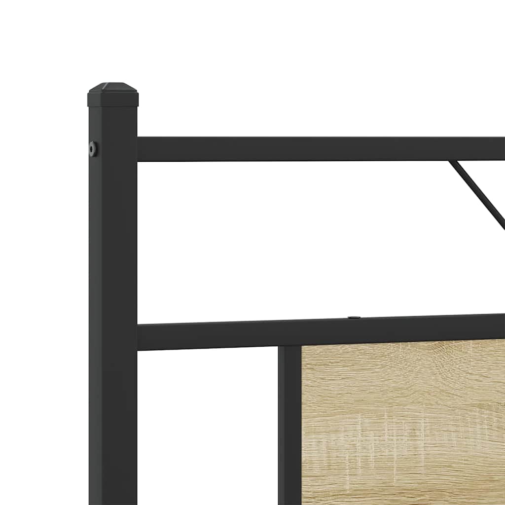 Cadre de lit en métal sans matelas chêne sonoma 160x200 cm - XIOS