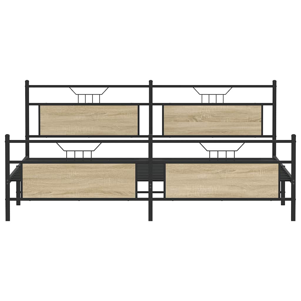 Cadre de lit en métal sans matelas chêne sonoma 200x200 cm - XIOS