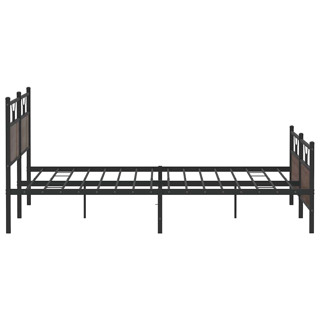 Cadre de lit en métal sans matelas chêne marron 193x201 cm - XIOS