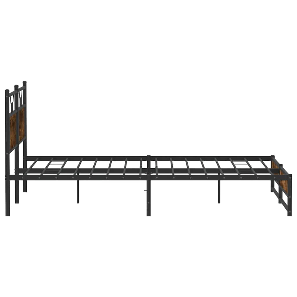 Cadre de lit en métal sans matelas chêne fumé 183x213 cm - XIOS