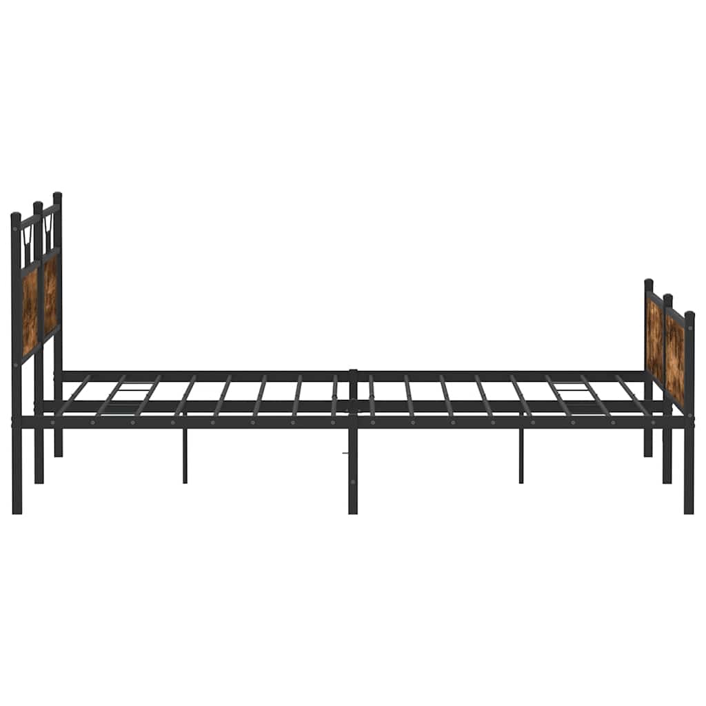 Cadre de lit en métal sans matelas chêne fumé 183x213 cm - XIOS
