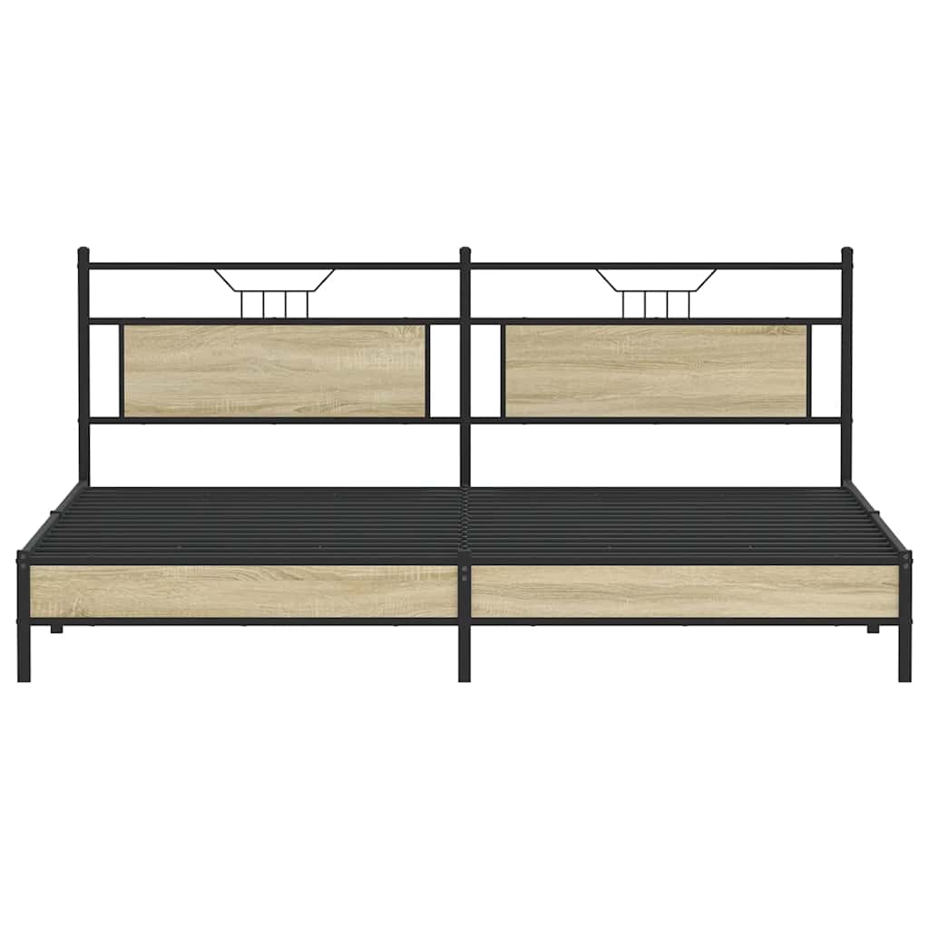 Cadre de lit en métal sans matelas chêne sonoma 200x200 cm - XIOS