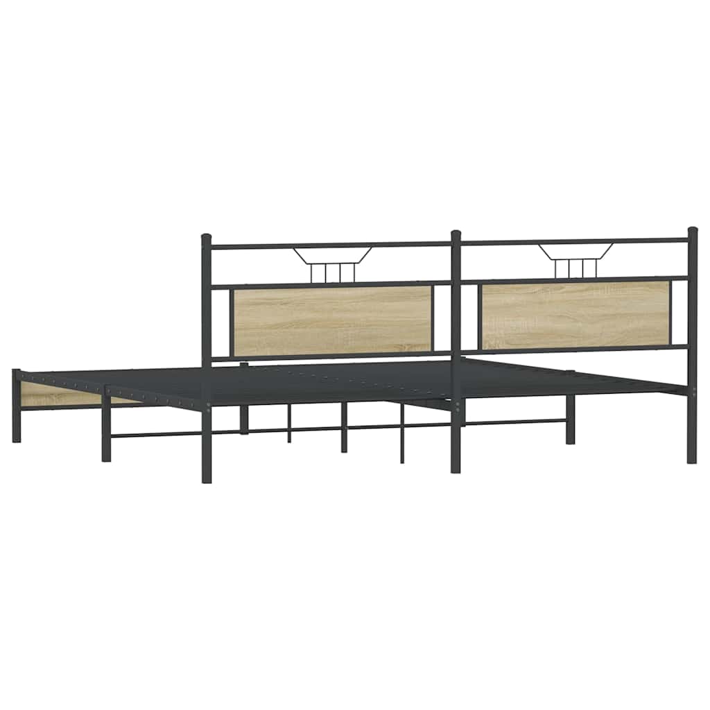 Cadre de lit en métal sans matelas chêne sonoma 200x200 cm - XIOS