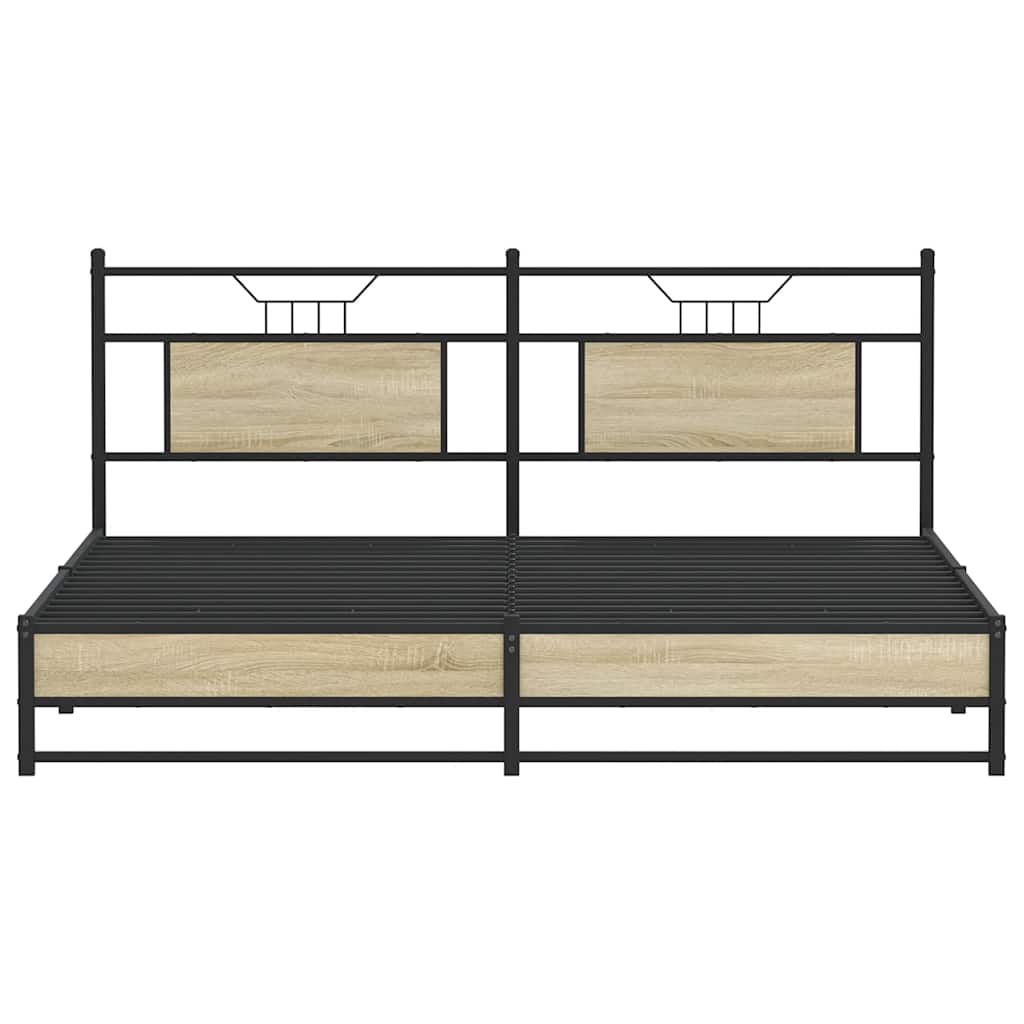 Cadre de lit en métal sans matelas chêne sonoma 183x213 cm - XIOS