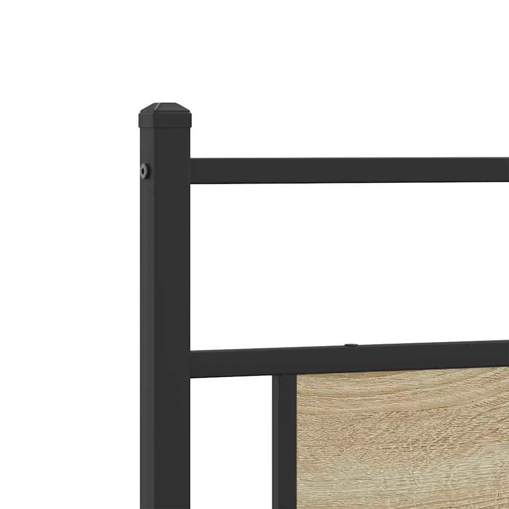 Cadre de lit en métal sans matelas chêne sonoma 193x201 cm - XIOS