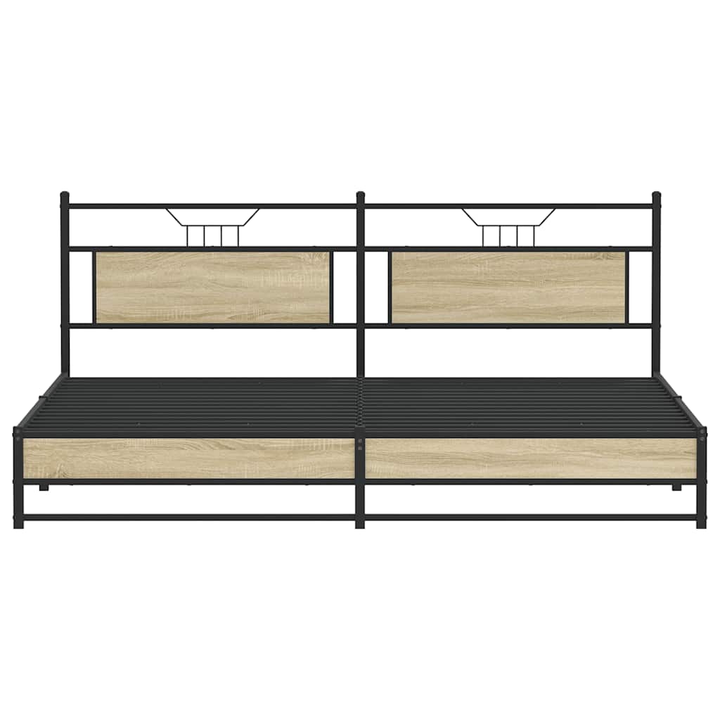 Cadre de lit en métal sans matelas chêne sonoma 200x200 cm - XIOS