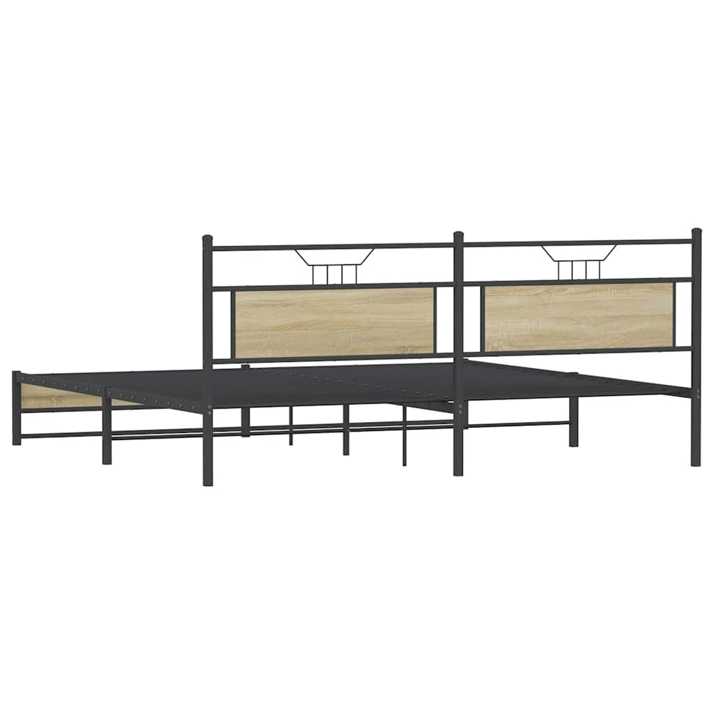 Cadre de lit en métal sans matelas chêne sonoma 200x200 cm - XIOS
