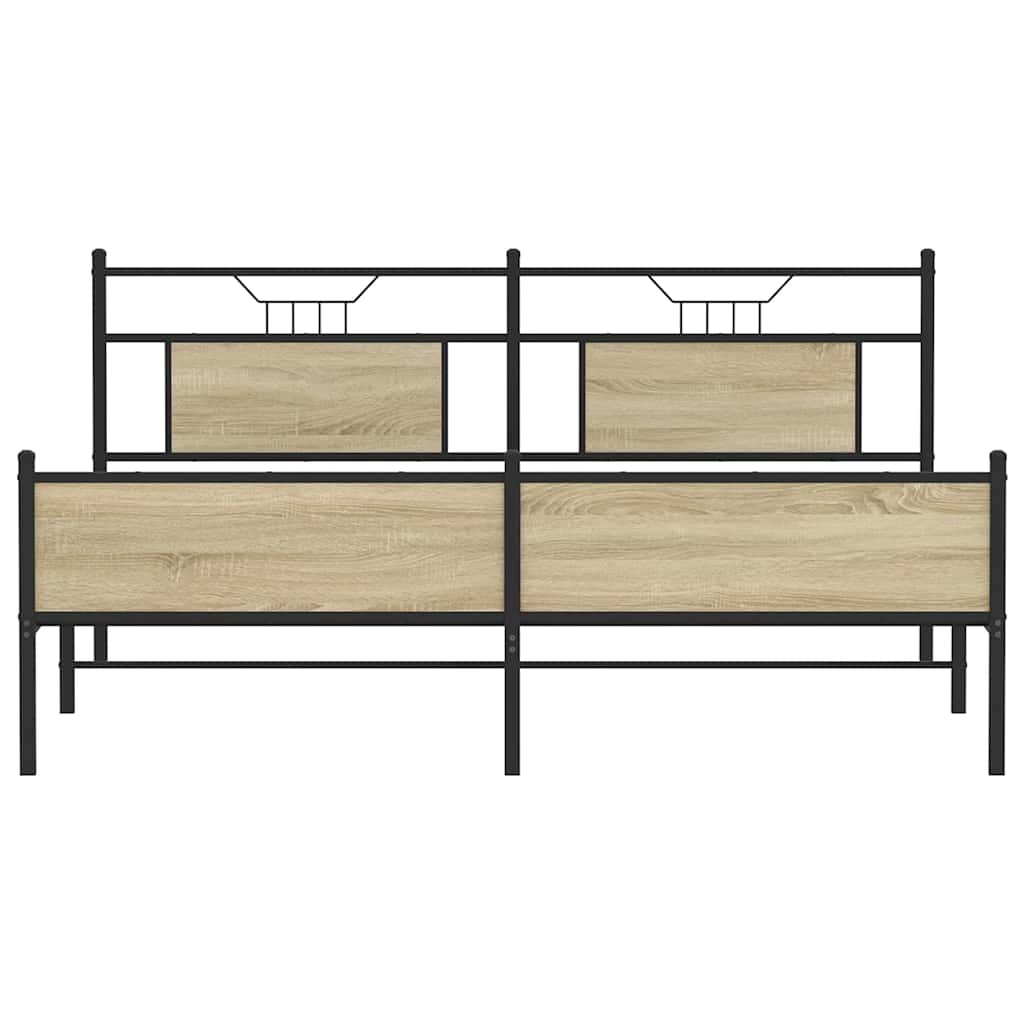 Cadre de lit en métal sans matelas chêne sonoma 180x200 cm - XIOS