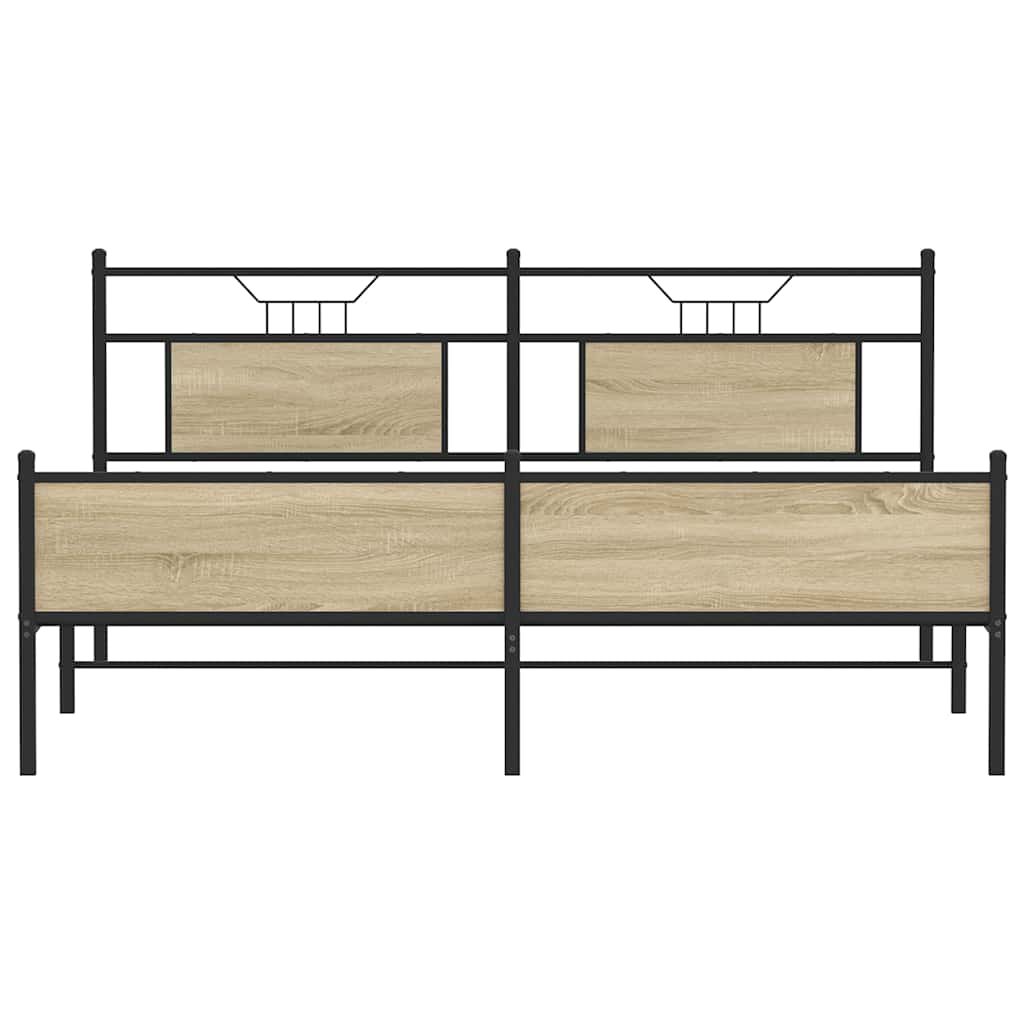 Cadre de lit en métal sans matelas chêne sonoma 183x213 cm - XIOS