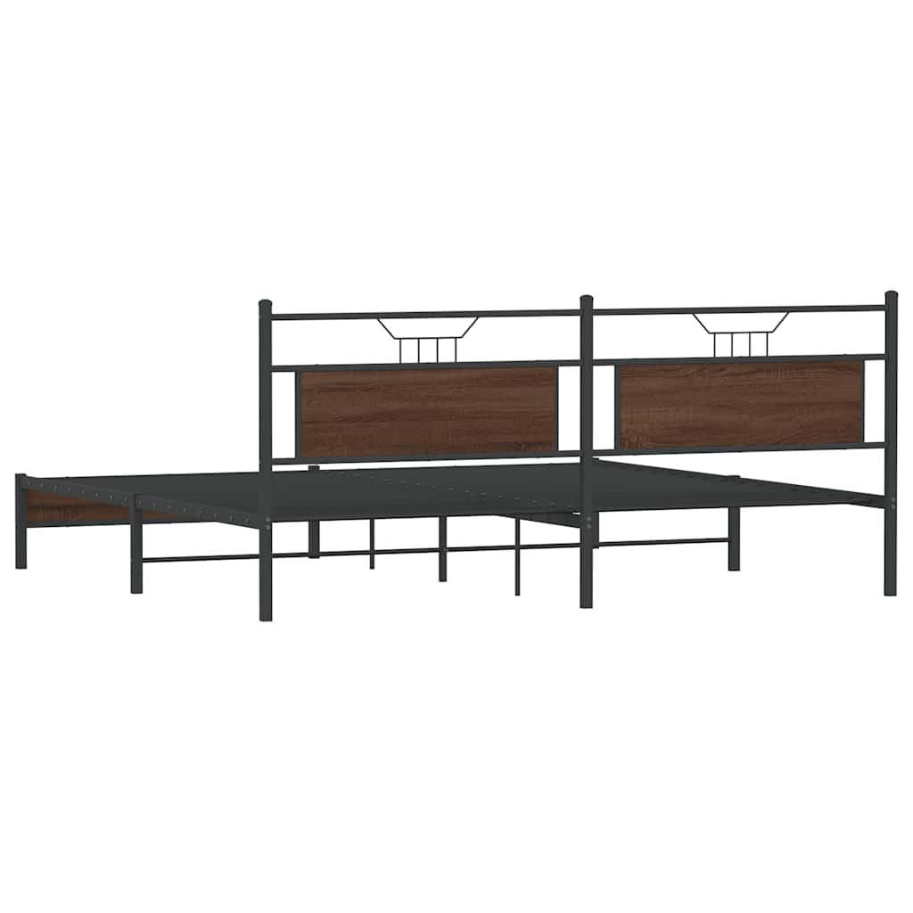 Cadre de lit en métal sans matelas chêne marron 193x201 cm - XIOS
