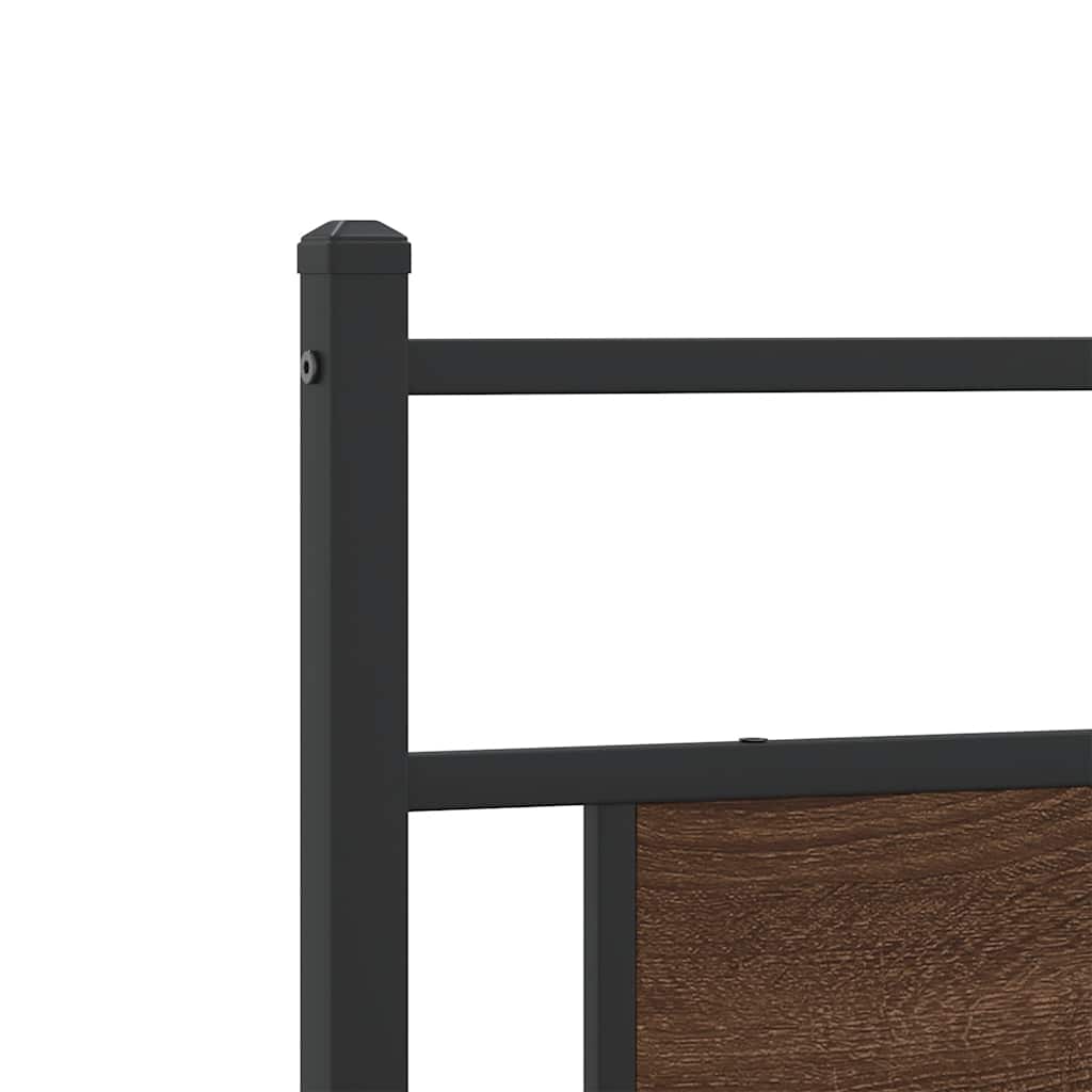 Cadre de lit en métal sans matelas chêne marron 193x201 cm - XIOS