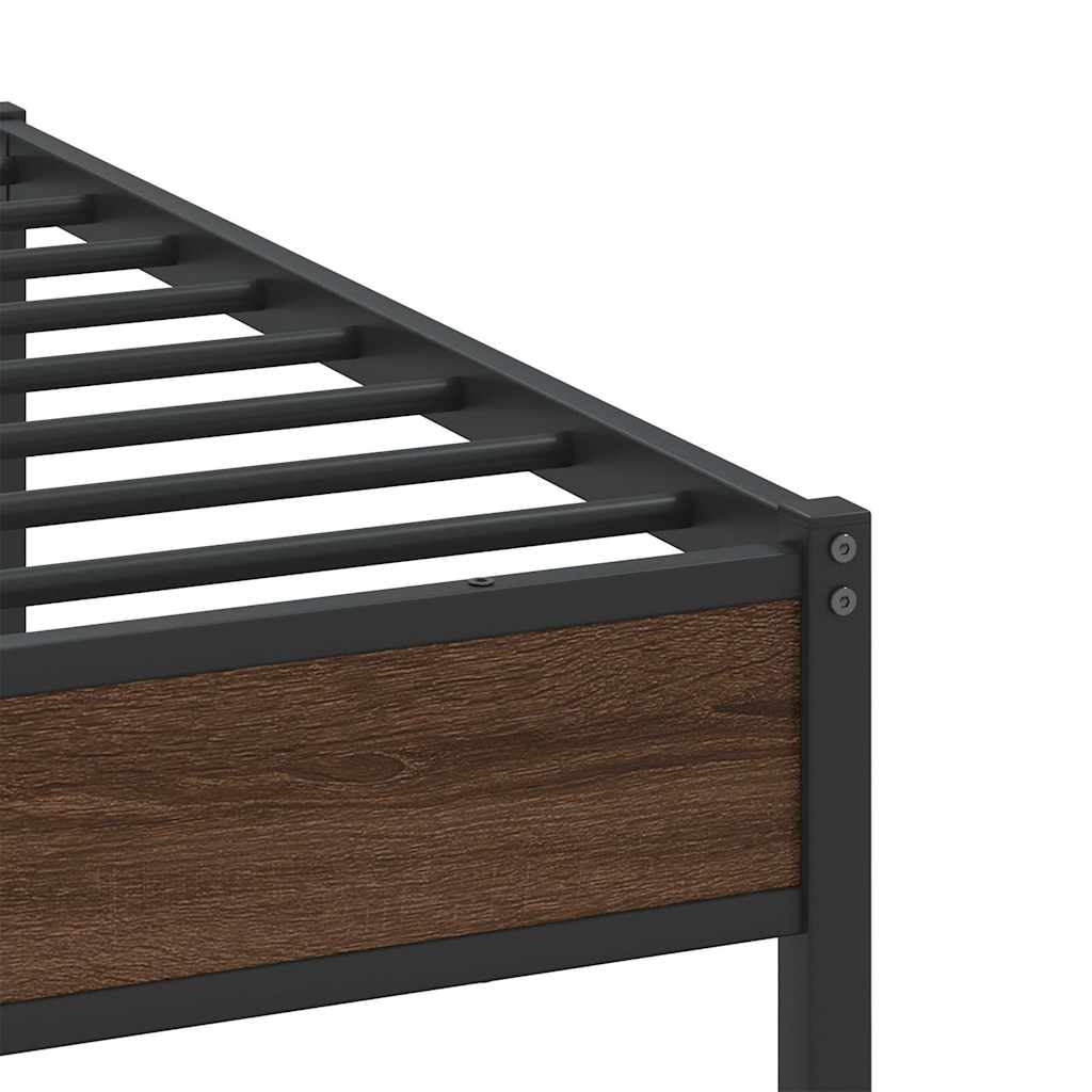 Cadre de lit en métal sans matelas chêne marron 193x201 cm - XIOS