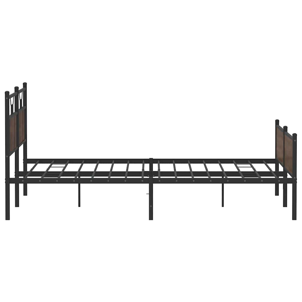 Cadre de lit en métal sans matelas chêne marron 160x200 cm - XIOS