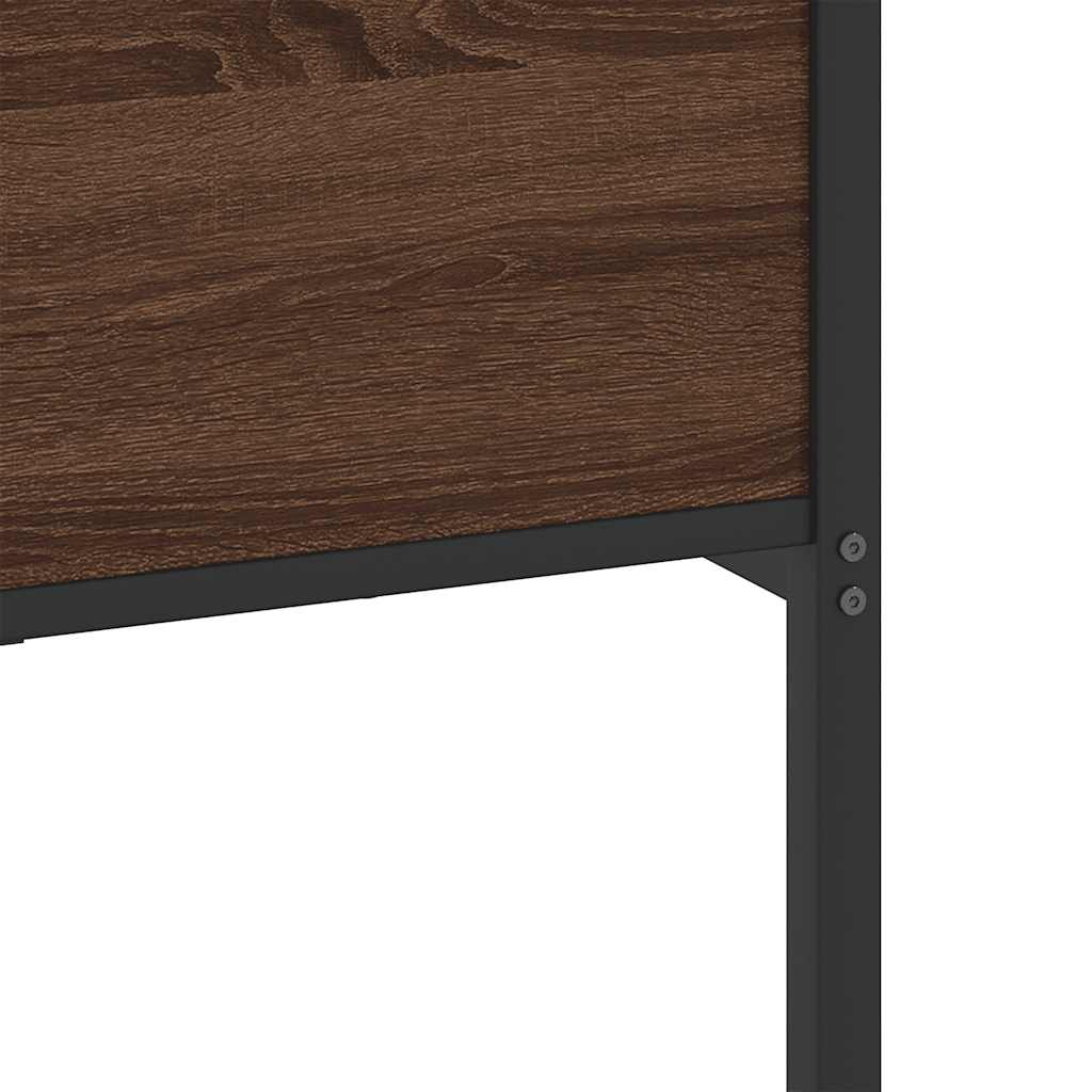 Cadre de lit en métal sans matelas chêne marron 160x200 cm - XIOS