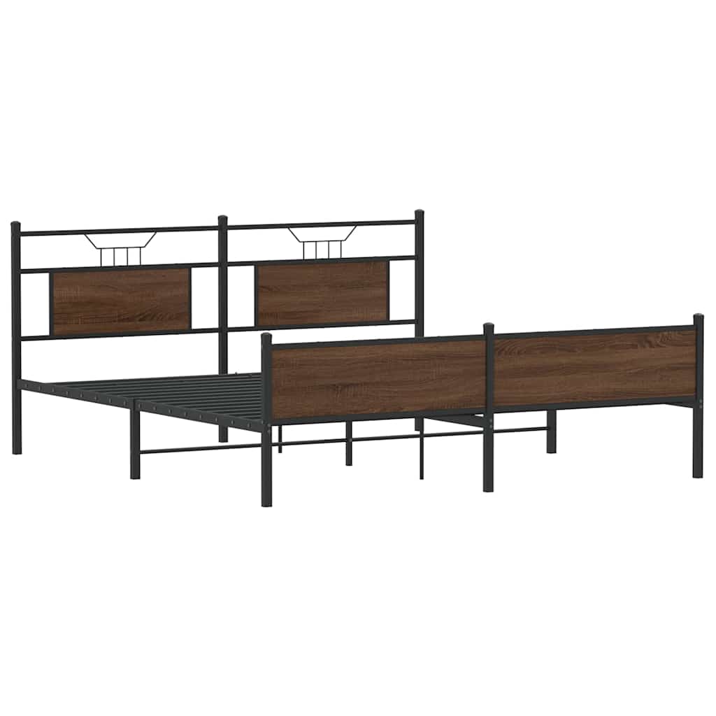 Cadre de lit en métal sans matelas chêne marron 183x213 cm - XIOS