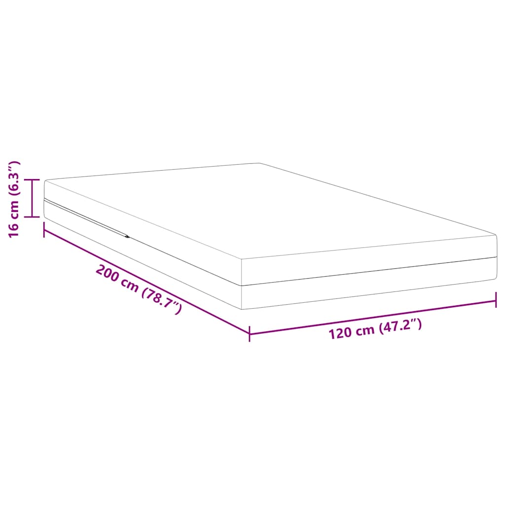 Matelas Blanc 120 x 200 cm Mousse - XIOS