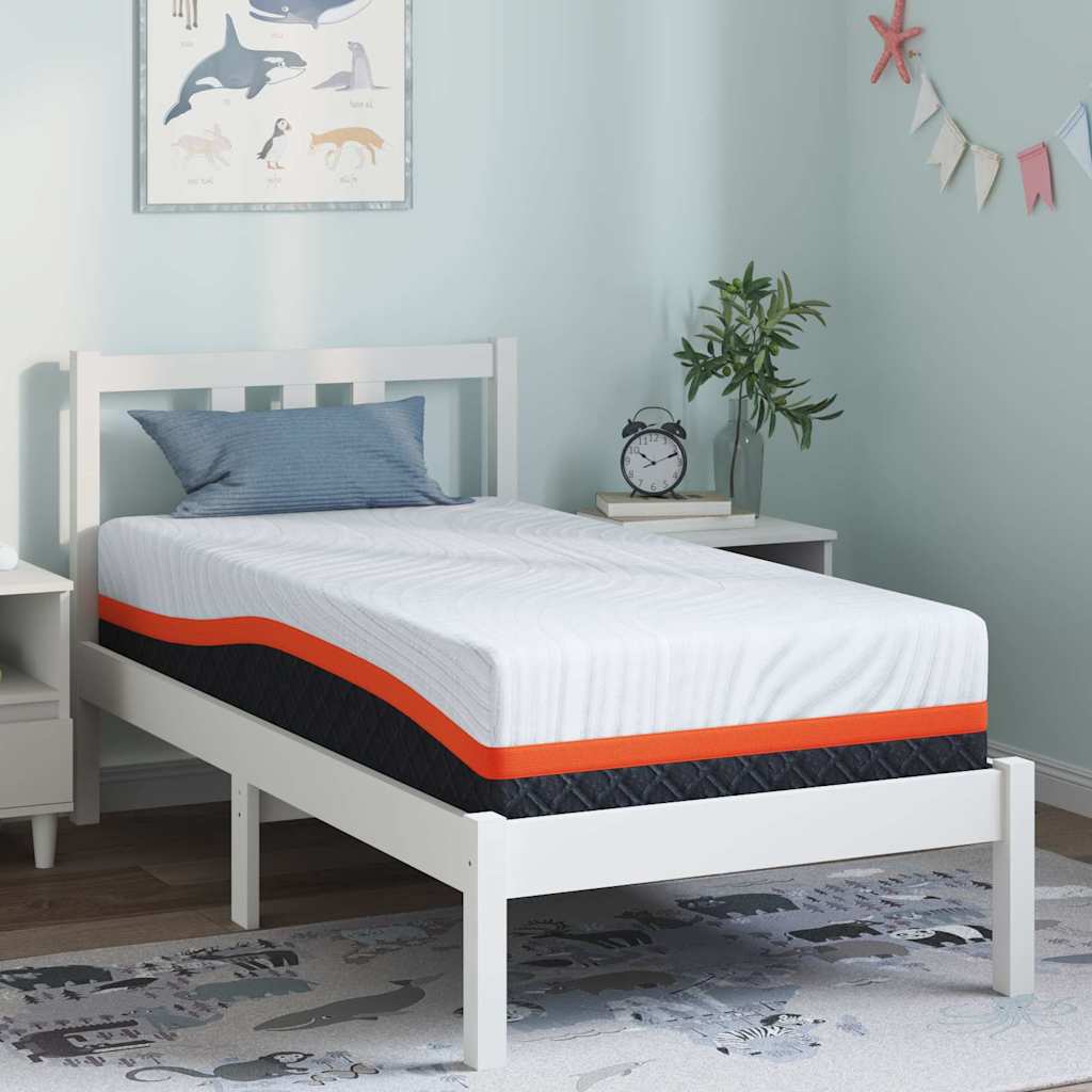 Matelas Blanc et Gris 80 x 160 cm Mousse à Mémoire - XIOS