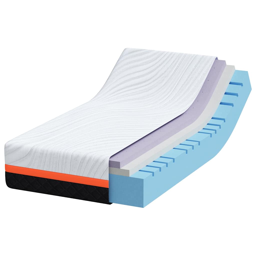 Matelas Blanc et Gris 80 x 160 cm Mousse à Mémoire - XIOS