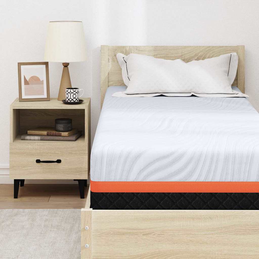 Matelas Blanc et Gris 70 x 200 cm Mousse à Mémoire - XIOS