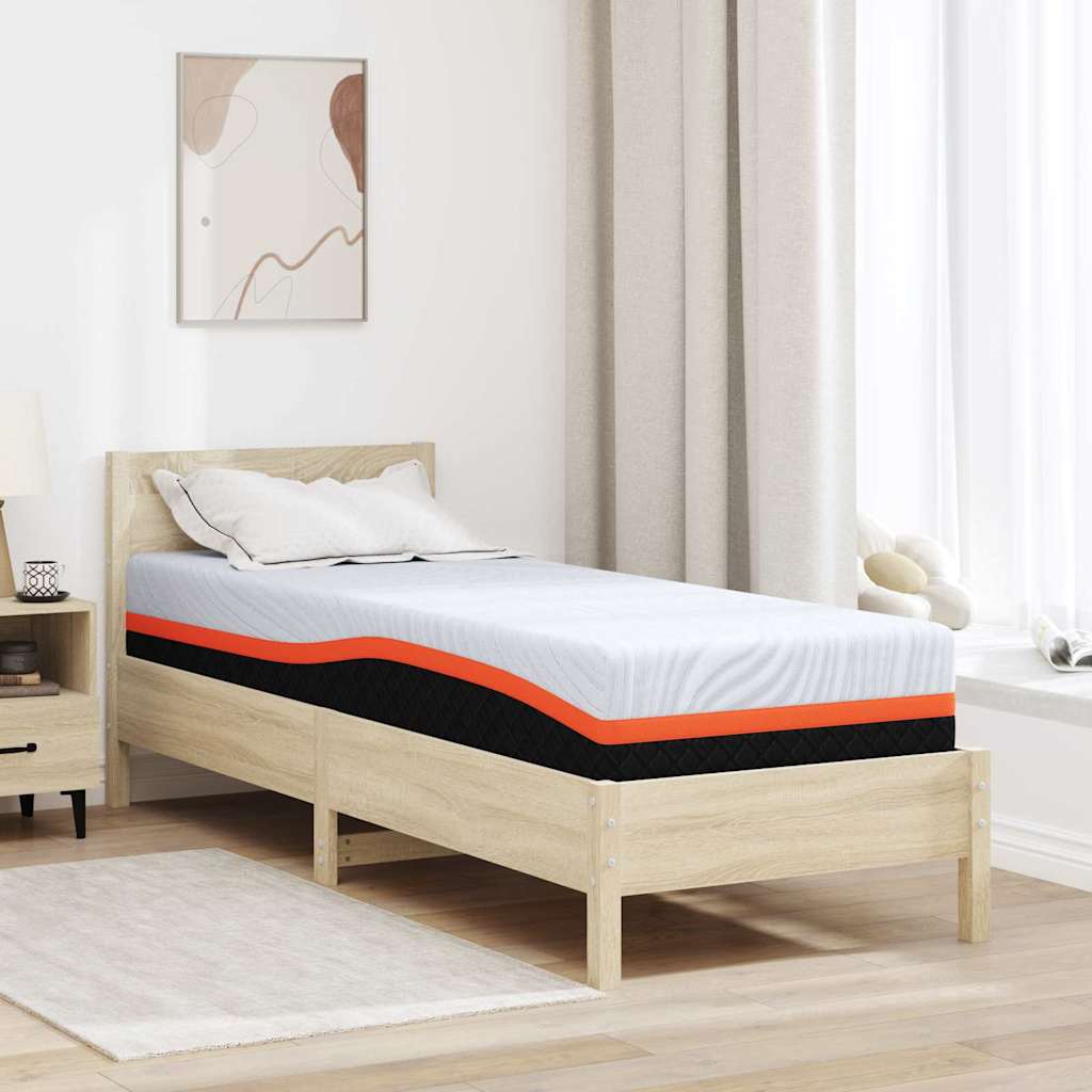 Matelas Blanc et Gris 70 x 200 cm Mousse à Mémoire - XIOS