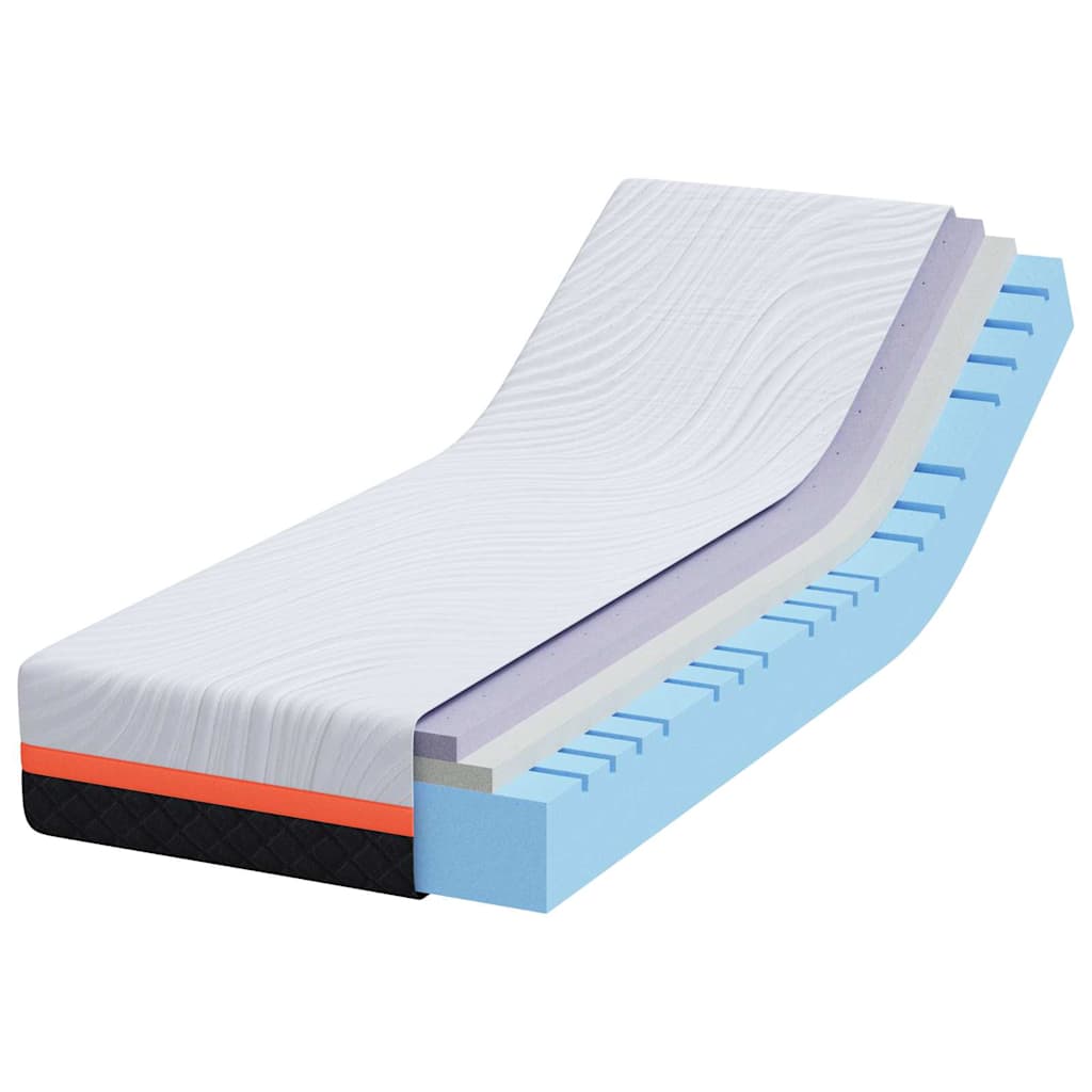 Matelas Blanc et Gris 70 x 200 cm Mousse à Mémoire - XIOS