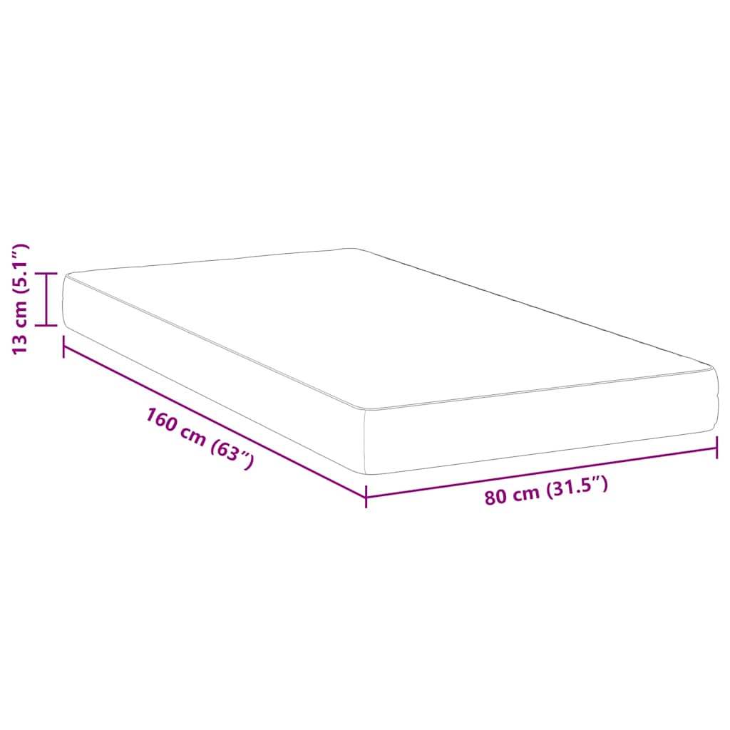 Matelas Blanc 80 x 160 cm Tissu jacquard - XIOS