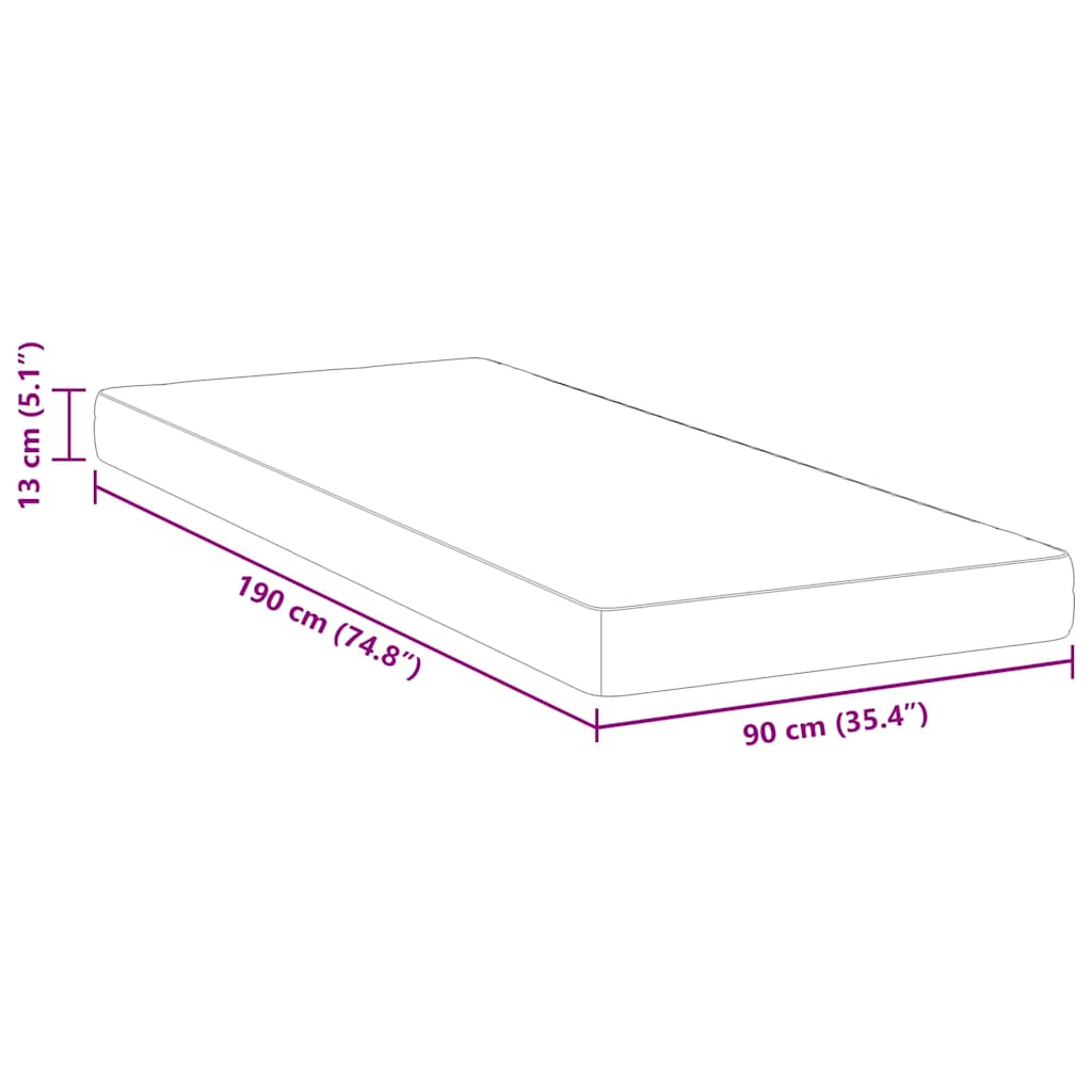 Matelas Blanc 90 x 190 cm Mousse à mémoire de gel - XIOS