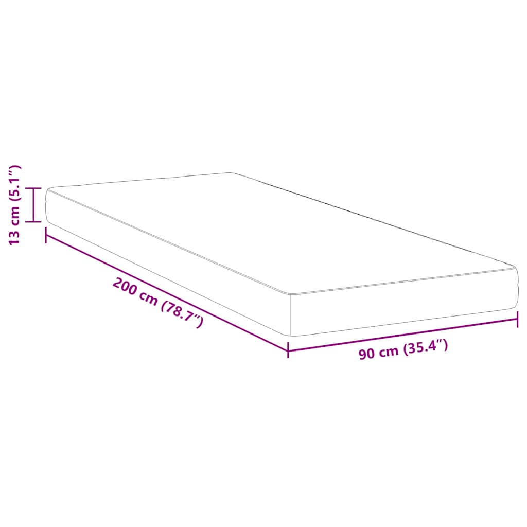 Matelas Blanc 90 x 200 cm Mousse à mémoire de gel - XIOS