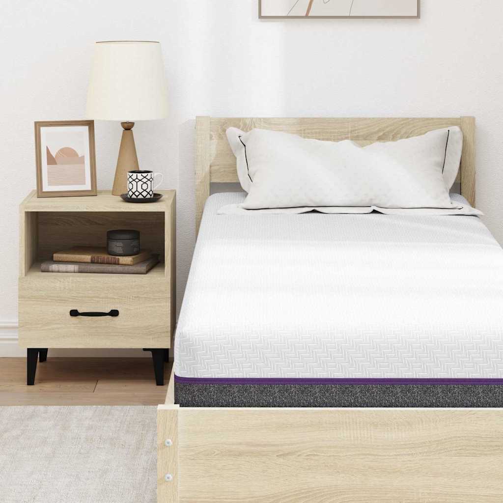 Matelas Blanc et Gris 70 x 200 cm Mousse à Mémoire - XIOS