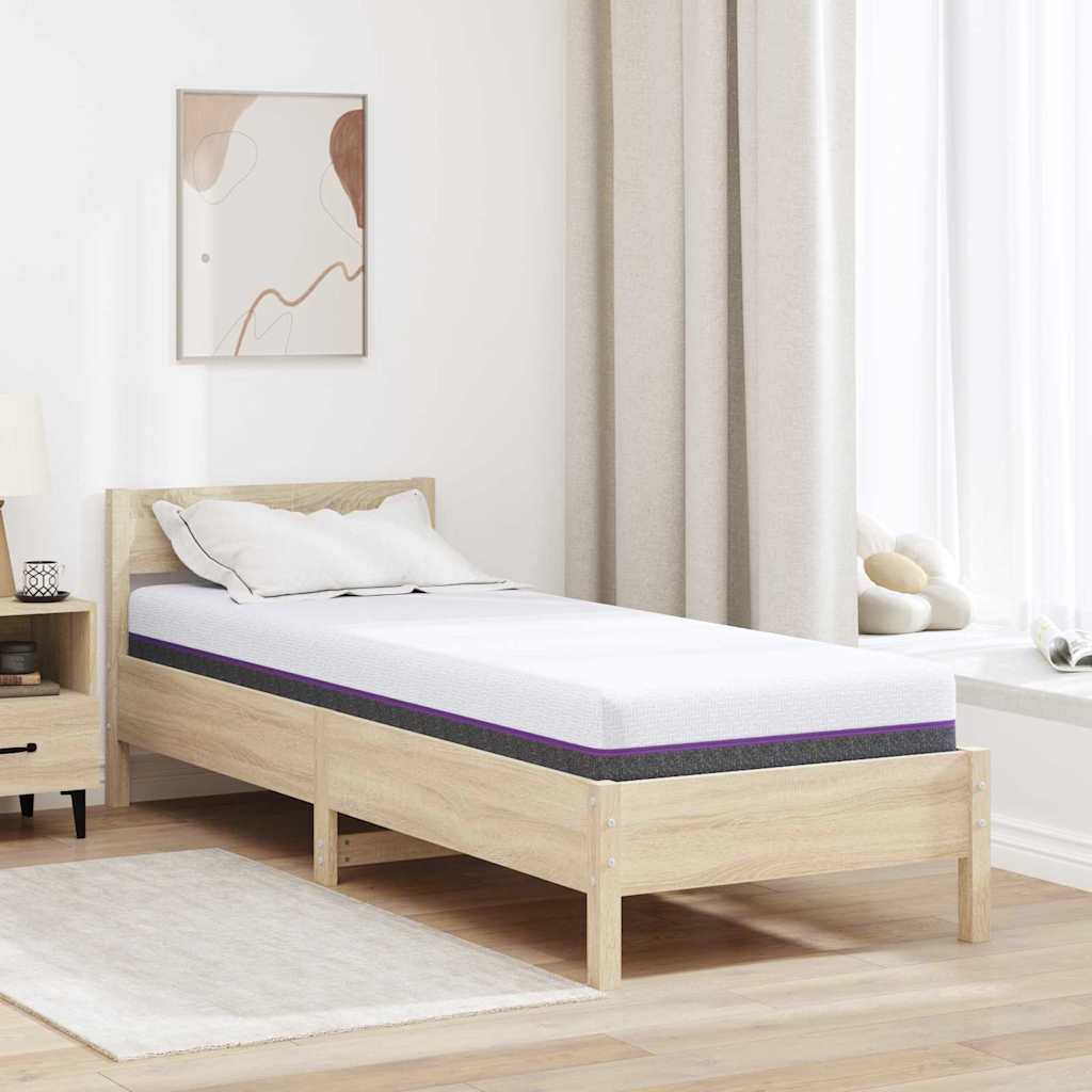 Matelas Blanc et Gris 70 x 200 cm Mousse à Mémoire - XIOS