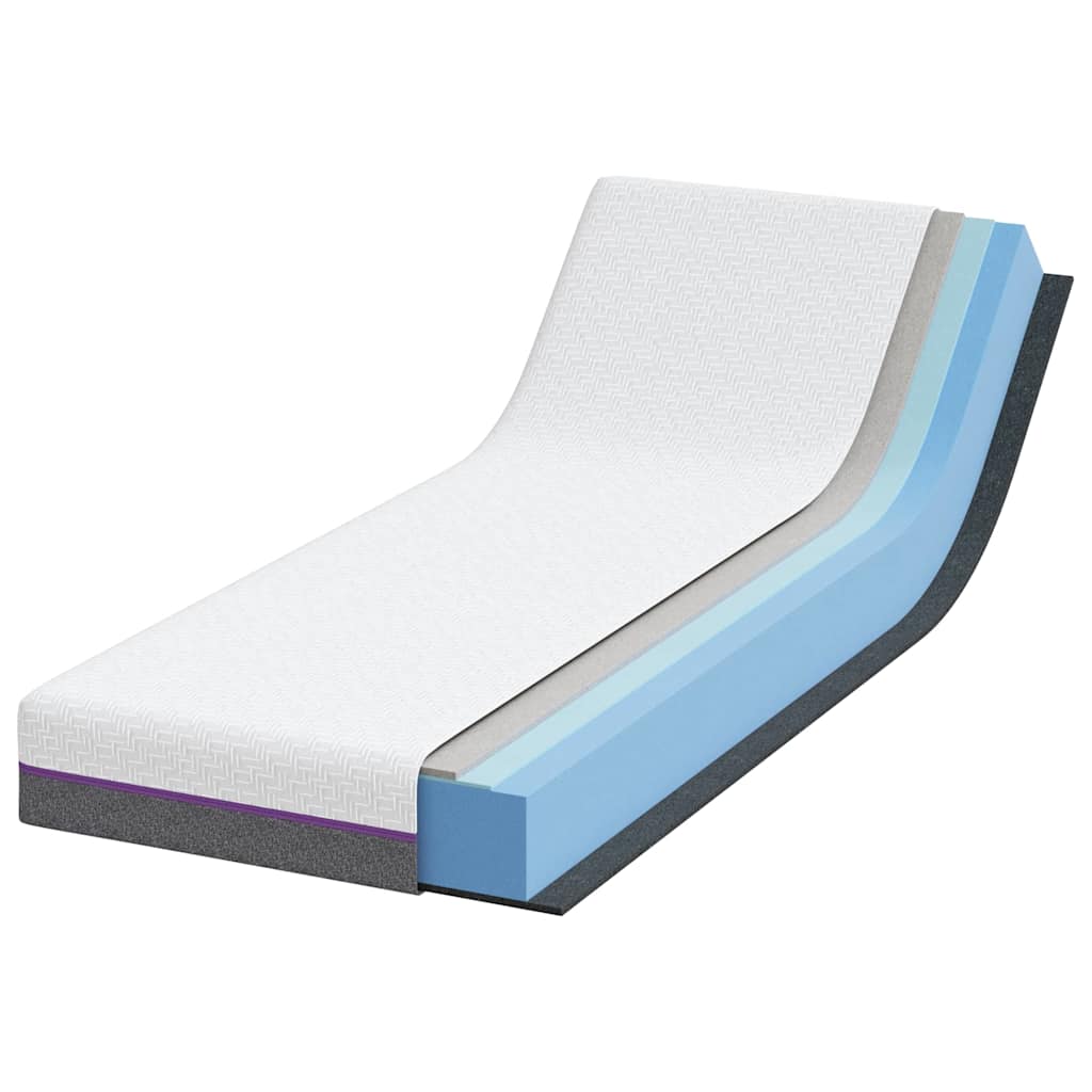 Matelas Blanc et Gris 70 x 200 cm Mousse à Mémoire - XIOS