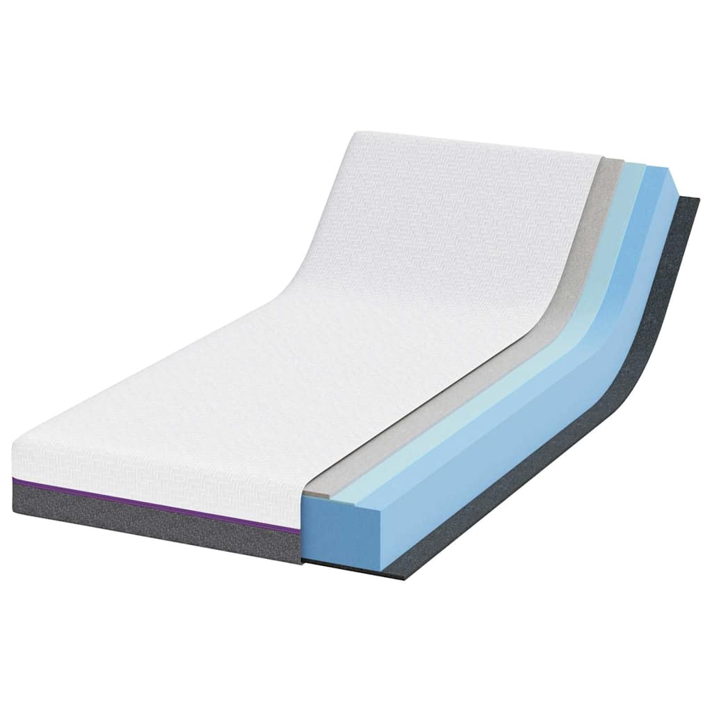 Matelas Blanc et Gris 90 x 200 cm Mousse à Mémoire - XIOS