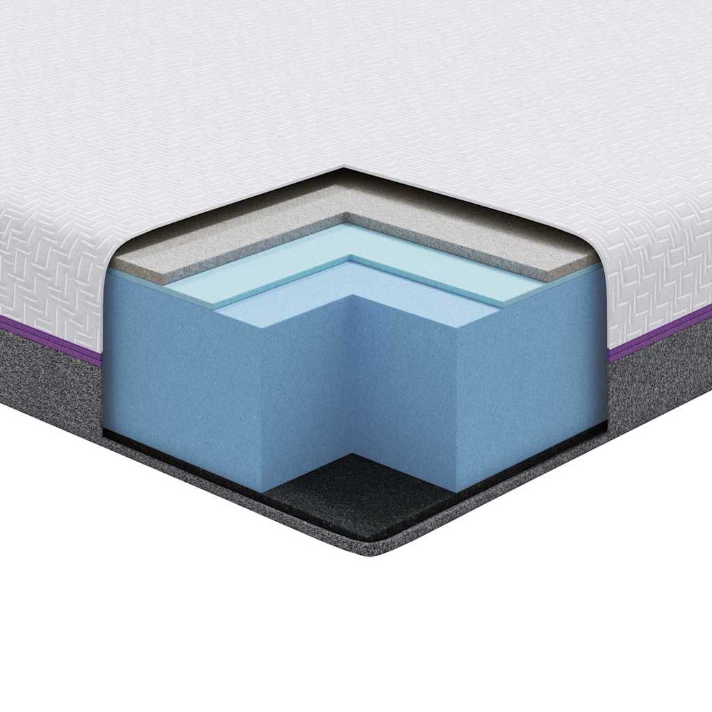 Matelas Blanc et Gris 140 x 190 cm Mousse à Mémoire - XIOS