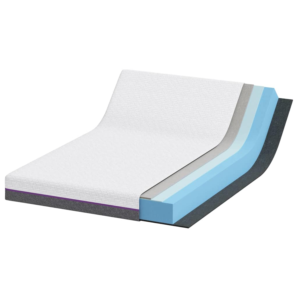 Matelas Blanc et Gris 140 x 190 cm Mousse à Mémoire - XIOS