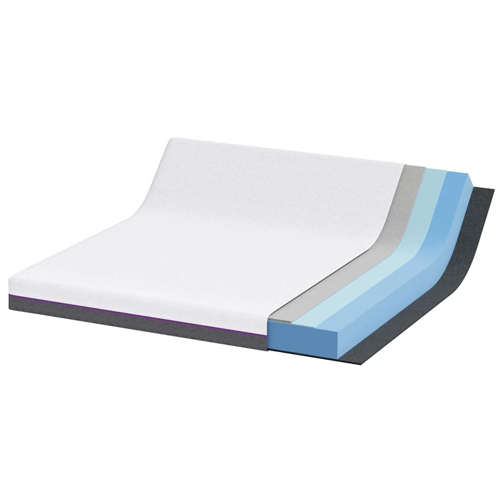 Matelas Blanc et Gris 200 x 200 cm Mousse à Mémoire - XIOS