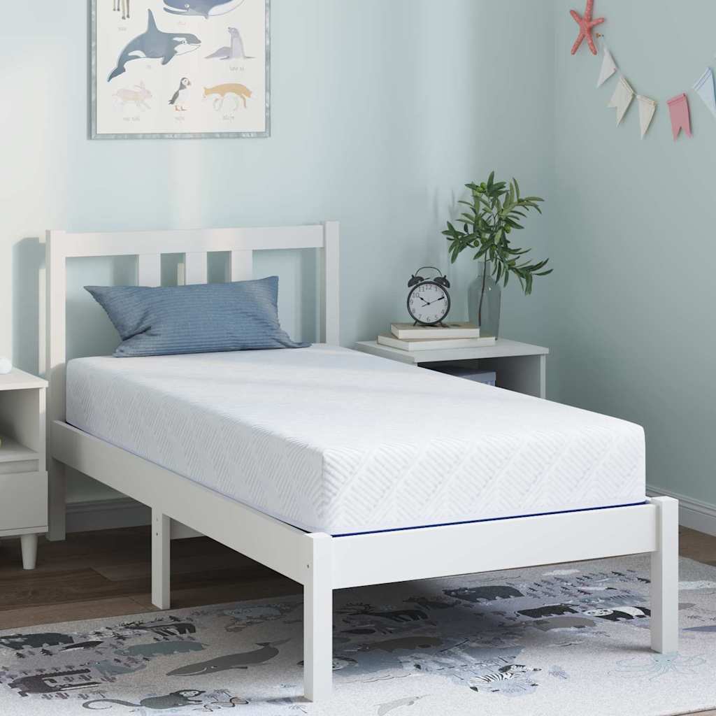 Matelas Blanc et Bleu 80 x 160 cm Mousse à mémoire de gel - XIOS
