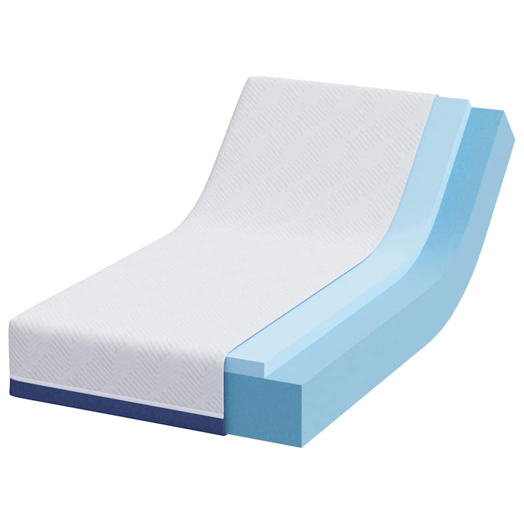 Matelas Blanc et Bleu 80 x 160 cm Mousse à mémoire de gel - XIOS