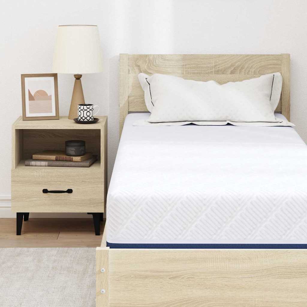 Matelas Blanc et Bleu 80 x 200 cm Mousse à mémoire de gel - XIOS