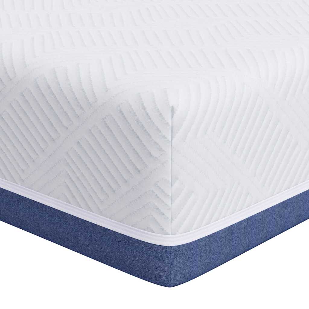 Matelas Blanc et Bleu 80 x 200 cm Mousse à mémoire de gel - XIOS