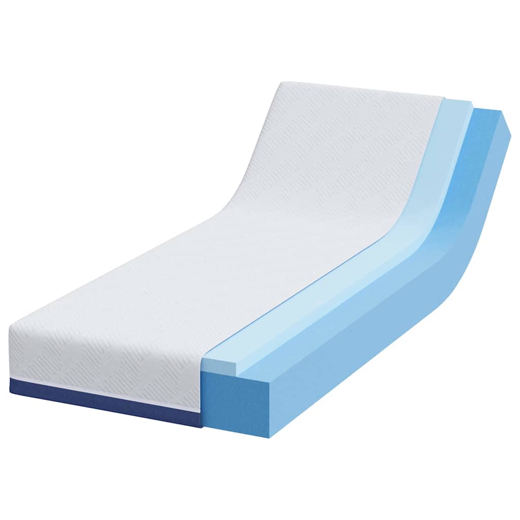 Matelas Blanc et Bleu 80 x 200 cm Mousse à mémoire de gel - XIOS