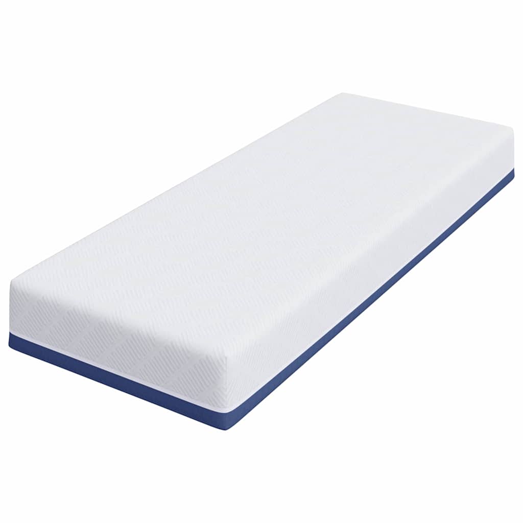 Matelas Blanc et Bleu 80 x 200 cm Mousse à mémoire de gel - XIOS