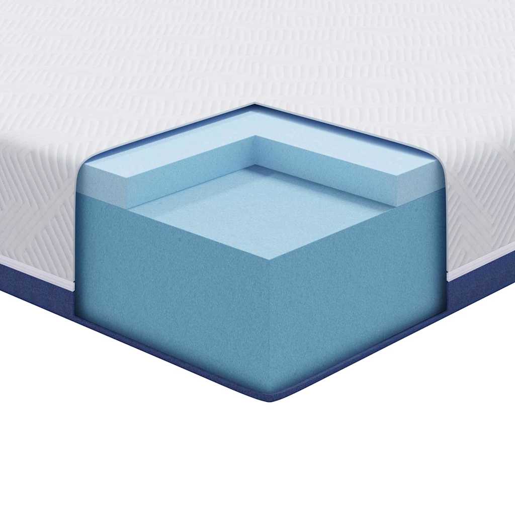 Matelas Blanc et Bleu 120 x 200 cm Mousse à mémoire de gel - XIOS