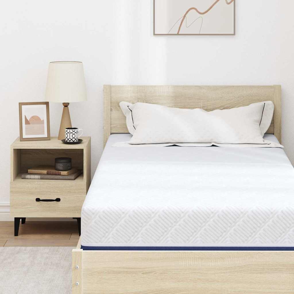 Matelas Blanc et Bleu 120 x 200 cm Mousse à mémoire de gel - XIOS