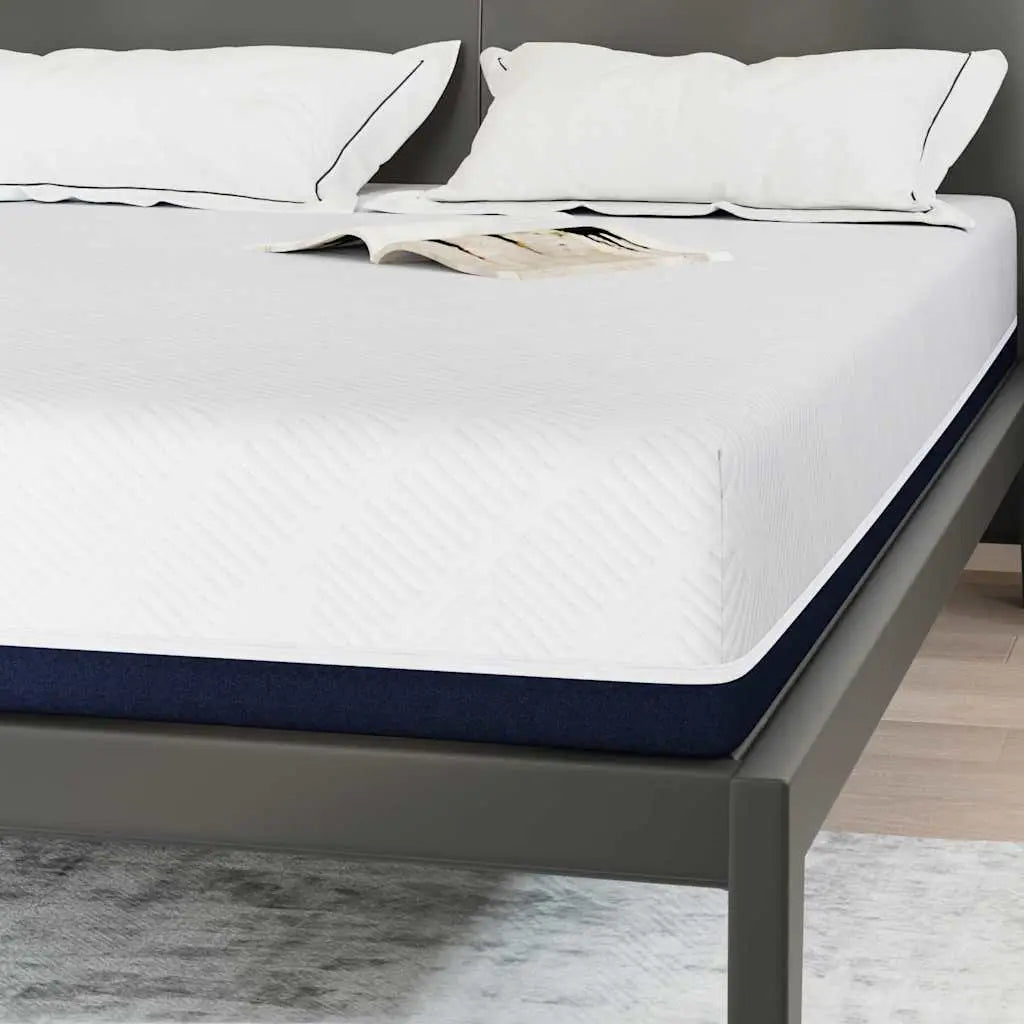 Matelas Blanc et Bleu 140 x 190 cm Tissu jacquard - XIOS