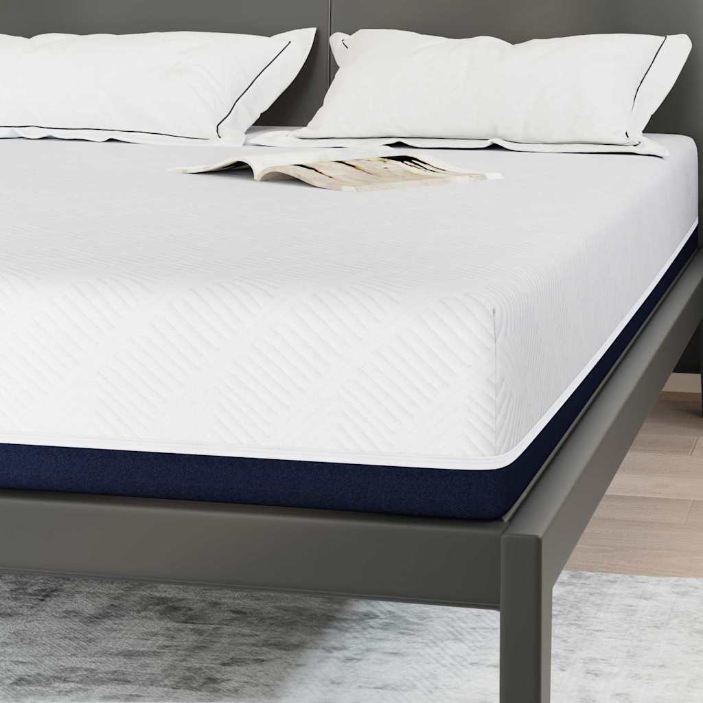 Matelas Blanc et Bleu 160 x 200 cm Mousse à mémoire de gel - XIOS