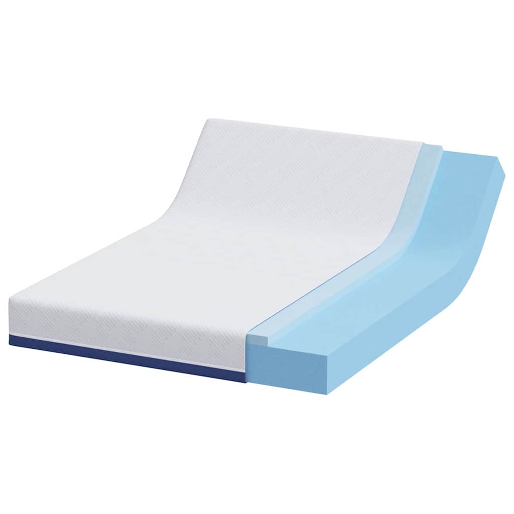 Matelas Blanc et Bleu 160 x 200 cm Mousse à mémoire de gel - XIOS