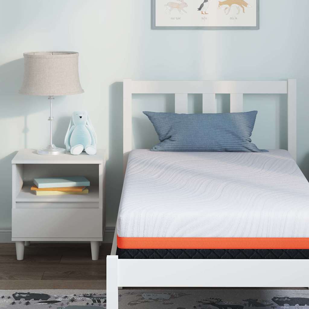 Matelas Blanc et Gris 80 x 160 cm Mousse à mémoire de gel - XIOS